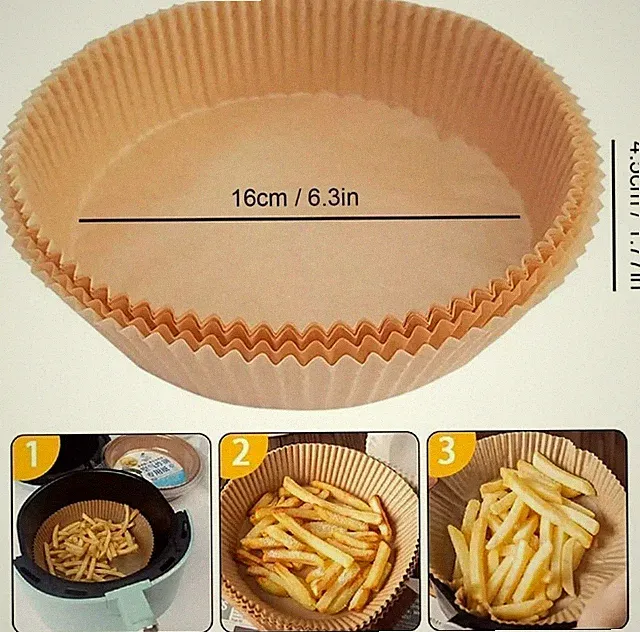 100/200 PCS 6.3" Air Fryer Paper Liner Disposable Round Liners for Air Fryer US
