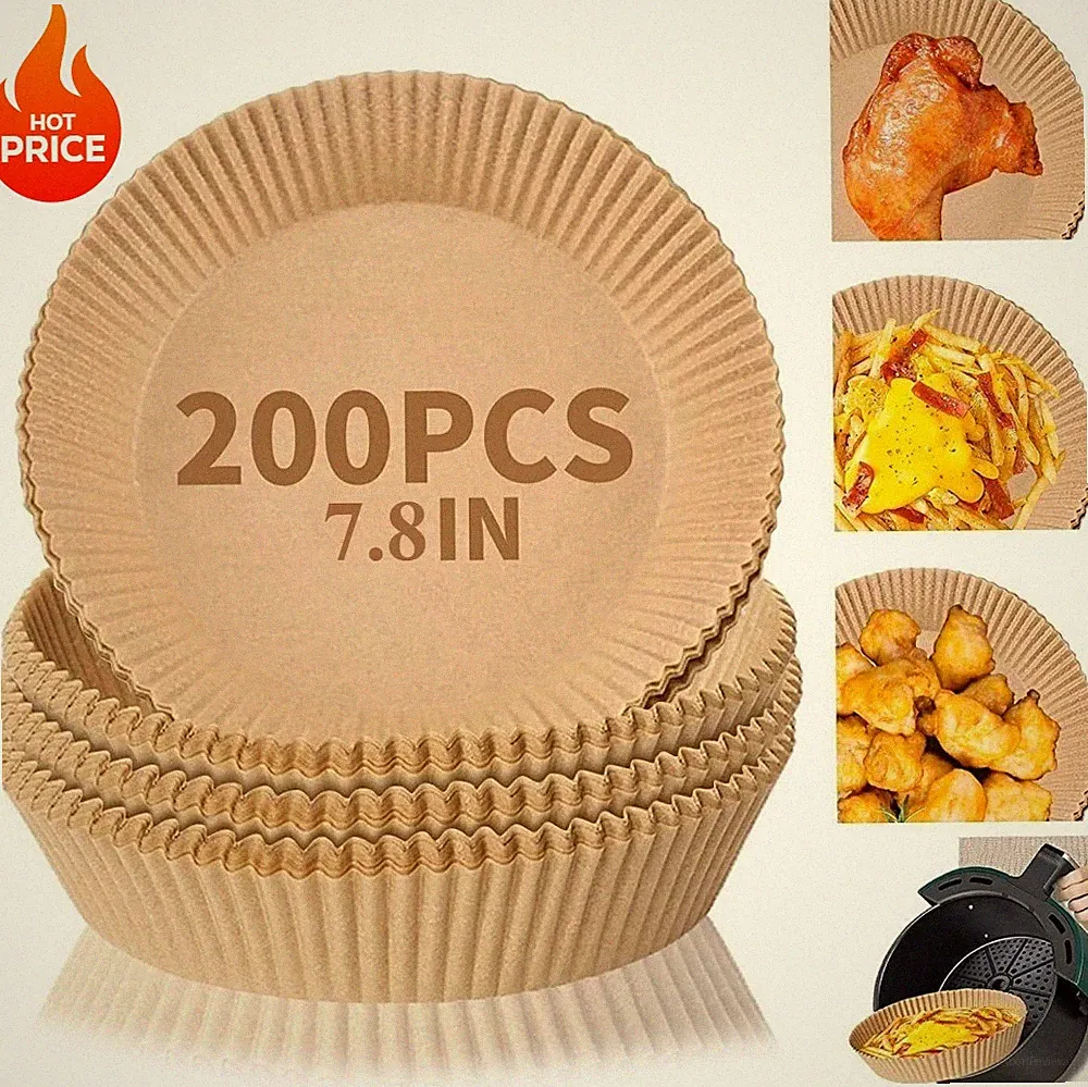 100PCS Air Fryer Disposable Paper Liners, 7.8In Round Air Fryer Parchment Paper