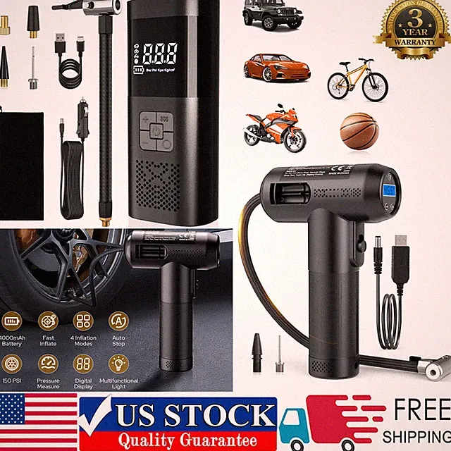 150PSI Air Compressor Car Tyre Inflator Bike Motorcycle Electric Pump Portable