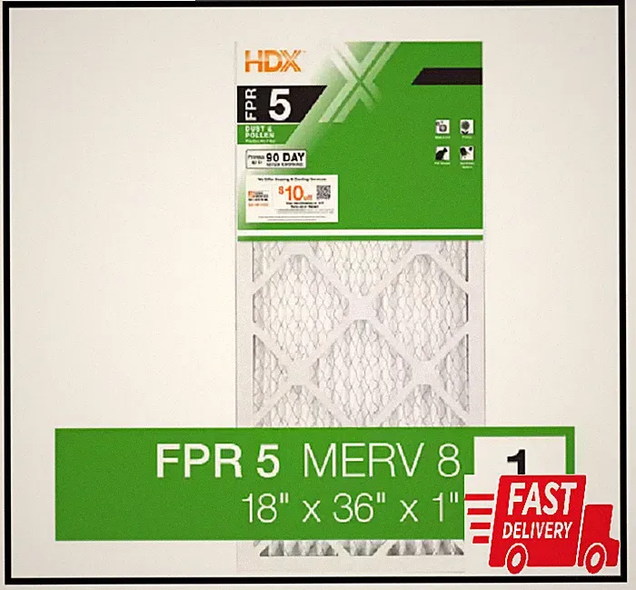 18 In. X 36 In. X 1 In. Standard Pleated Air Filter FPR 5, MERV 8