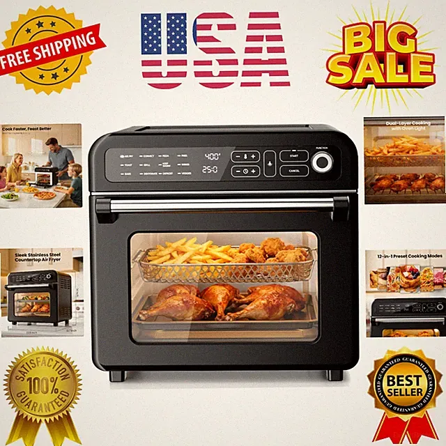 18QT Air Fryer Toaster Oven Combo, 12-in-1 Countertop Convection Airfryer Ove...