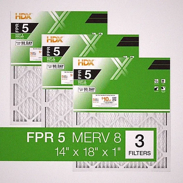 3-Pack Standard Pleated Air Filter 14x18x1, Air Filters Replacement FPR 5 MERV 8