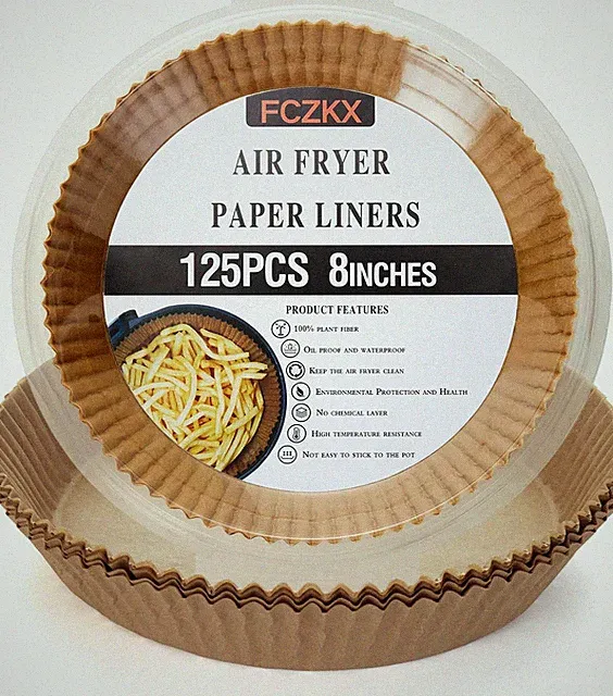 Air Fryer Paper Liners 125Pcs 8-inch Non stick and oil resistant round lined air