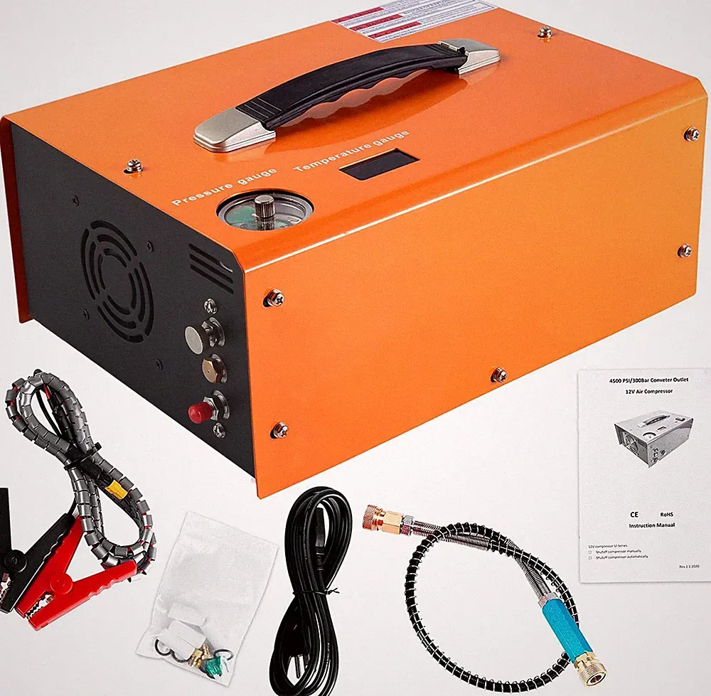 Auto ShutOff PCP Air Compressor 12V 110V 220V 4500psi Portable PCP Pump Scuba