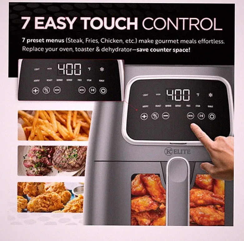 Compact Oil-Free Hot Air Fryer 5.5 Qt Recipe Book Included - New Fast Shipping