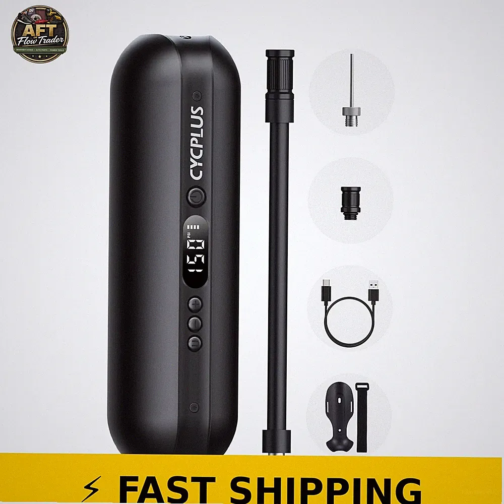 CYCPLUS Portable Electric Air Compressor 150 PSI for Bikes & Cars