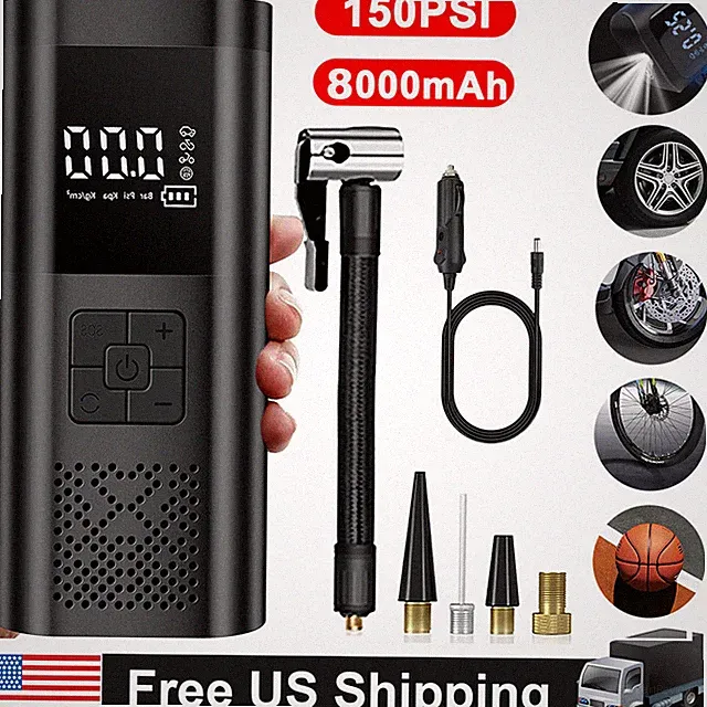 Electric Digital 12V 150PSI Car Tyre Inflator Pump Portable Air Compressor Pump