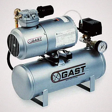 Gast 1Laa-251T-M100x Electric Air Compressor, Tank Mounted