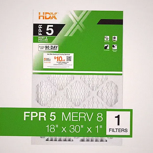 HDX 18 in. x 30 in. x 1 in. Standard Pleated Air Filter FPR 5, MERV 8