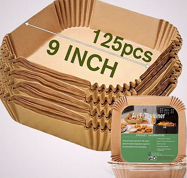 Large Air Fryer Disposable Paper Liners Square 9" 50 or 125 Pcs Parchment paper