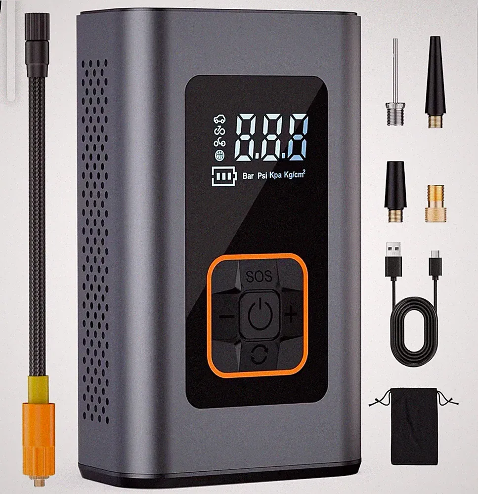 Tire Inflator Portable Air Compressor, 6X Faster Air Tire Pump for Lightgray